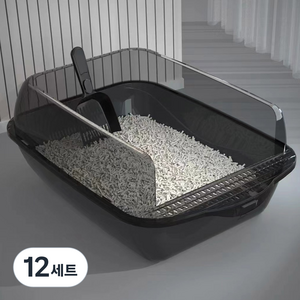 딩동펫 고양이 베이직 반투명 샌딩 화장실 모래삽 세트, 그레이, 12세트