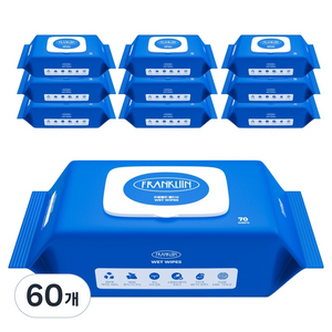 FRANKLIIN 아기 물티슈 캡형, 75g, 70매, 60개