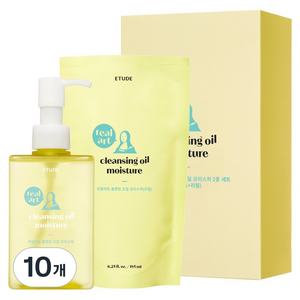 에뛰드 리얼아트 모이스처 클렌징 오일 본품 + 리필 세트, 185ml, 10개