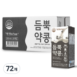 유기농마루 듬뿍약콩두유, 190ml, 72개