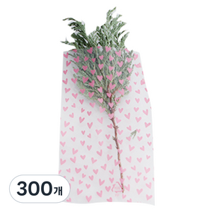 티나피크닉 하트모음 비접착 포장 봉투 핑크 7 x 12 cm, 1개입, 300개