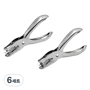 모나코올리브 셀프 제본 핸디 펀칭기 3mm + 6mm 세트, 실버, 6세트