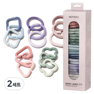 마더케이 베이직 고리 30p, 세모 + 클로버 + 네모 + 동그라미 + 타원, 혼합색상, 2세트