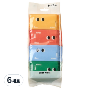 모던하우스 가방에 쏙 포켓 물티슈 8p 세트, 23g, 8개입, 6세트