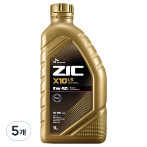 지크 X10 LS 가솔린 엔진오일, 5개, 5w30, 1L