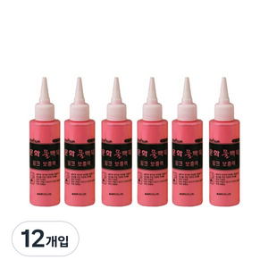 문화연필 물백묵 보충액 100ml, 빨강, 12개