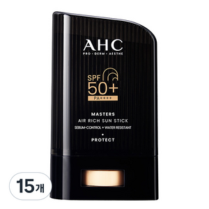 AHC 마스터즈 에어리치 선스틱 SPF50+ PA++++, 14g, 15개