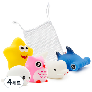 예꼬맘 LED 물놀이 프렌즈 목욕놀이완구 5종 + 그물망, 빠, 4세트