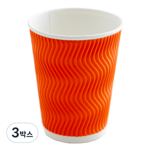 3중 단열 웨이브 종이컵 오렌지 360ml, 50개입, 3박스