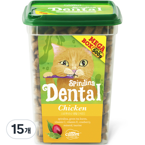 캣템 고양이 스피루리나 덴탈 간식, 치킨, 500g, 15개