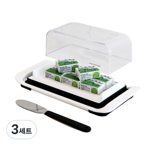 마리슈타이거 버터&치즈 보관용기 + 버터디쉬 나이프, 3세트