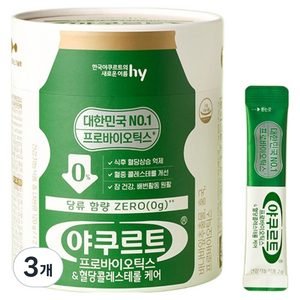 에치와이 야쿠르트 한국 프로바이오틱스 혈당콜레스테롤 케어 60p, 120g, 3개