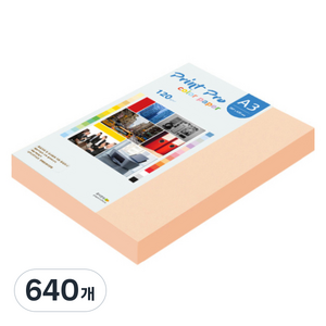 종이문화 프린트 프로 얇은 칼라복사지 No 26 피치 120g, 640개, A3