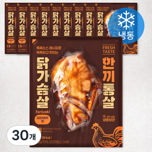 한끼통살 닭가슴살 데리야끼맛 (냉동), 100g, 1개입, 30개