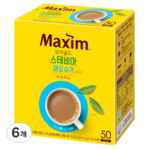 맥심 모카골드 스테비아 제로슈거 커피믹스, 11.5g, 50개입, 6개
