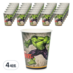 마블 어벤져스 헐크 오리지널 종이 파티컵 290ml, 50개입, 4세트