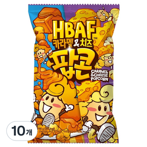 바프 카라멜 앤 치즈 팝콘, 80g, 10개