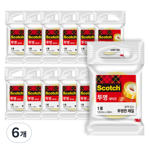 스카치 쓰리엠 테이프 550 리필 12mm x 30m, 6개