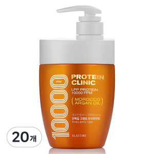 엘라스틴 프로틴클리닉 10000 단백질 고영양 헤어트리트먼트, 700ml, 20개