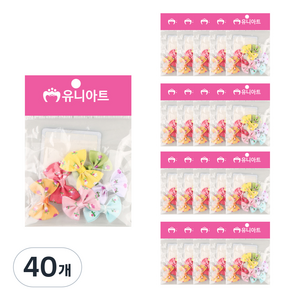 유니아트 꽃무늬 리본 7p, 혼합, 40개