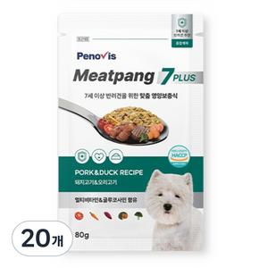 페노비스 강아지 미트팡 세븐플러스 종합케어 화식사료, 돼지, 80g, 20개