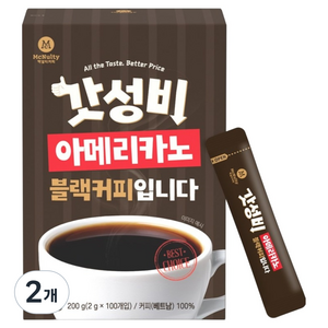 맥널티커피 갓성비 아메리카노 블랙커피, 2개, 100개입, 2g