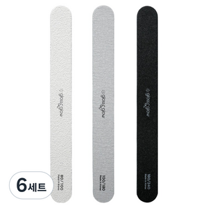 글로스앤글로우 프로페셔널 샌딩 네일파일 3종 세트, 6세트, 화이트, 지브라, 블랙