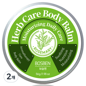 보습엔 허브 케어 바디밤 로즈마리향, 56g, 2개