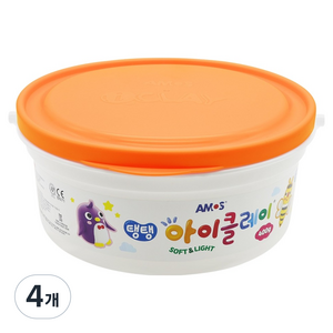 아모스 20000 탱탱아이클레이 버켓, 주황, 400g, 4개
