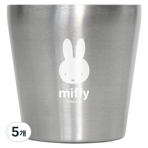 미피 스텐 이중컵 소, 실버, 5개, 175ml