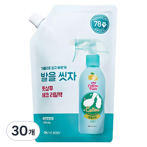 온더바디 코튼풋 발을 씻자 풋샴푸 레몬민트향 에코 리필팩, 1개입, 30개, 500ml