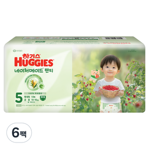 하기스 네이처메이드 팬티형 기저귀 특대형 남여공용, 60매, 5단계