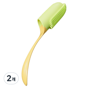 펫케어 반려동물 손가락 칫솔 15cm, 옐로우, 2개