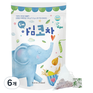 코리인제이아일랜드 배도라지 작두콩 아임코차, 6개, 1.5g, 20개입