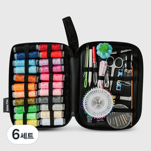 마켓플랜 반짇 고리함 122종 세트, 혼합색상, 6세트