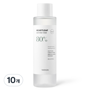 허브노트 어성초 80% 약산성 진정 토너, 200ml, 10개
