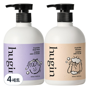 마더케이 허긴 아동용 저자극 프레쉬 바디워시 500ml + 샴푸 500ml 세트, 4세트