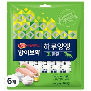 하림펫푸드 강아지 밥이보약 하루양갱 파우치, 관절, 224g, 6개