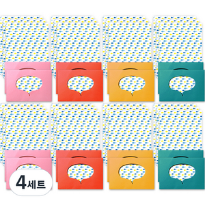 패턴 포인트 편지지 32p + 말풍선 봉투 16p 세트, 피쉬(편지지), 랜덤발송(봉투), 4세트
