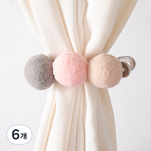 플라워트리 삼색 커튼집게 18cm, 크림그레이, 6개