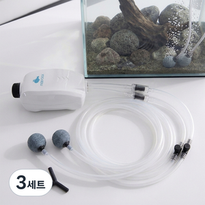 모비딕 저소음 2구 기포발생기 MO-S2 + 에어호스 패키지, 3세트