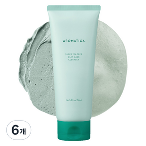아로마티카 슈퍼 티트리 클레이 마스크 클렌저, 150ml, 6개