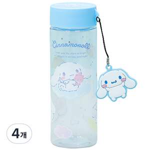 릴팡 시나모롤 팬던트 클리어 트라이탄 물통, 혼합색상, 500ml, 4개