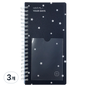 비온뒤 핸디형 티켓북 Catch your days ver 2, 블랙 스타, 3개
