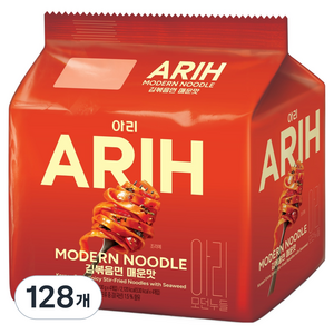팔도 아리 모던누들 김볶음면 매운맛 130g, 128개