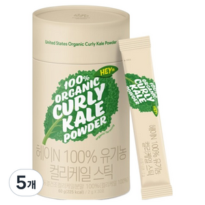 대상웰라이프 헤이N 100% 유기농 컬리케일 스틱 30p, 60g, 5개