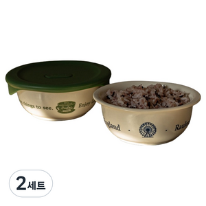 메종오브제 로렌스 런던 냉동밥 용기 그린 450ml + 블루 450ml 세트, 2세트, 2개