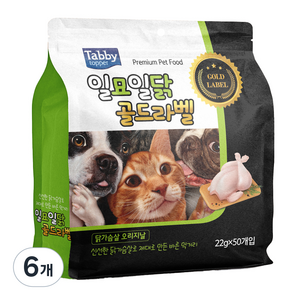 테비토퍼 고양이 일묘일닭 골드라벨 간식 50p, 닭가슴살, 1.1kg, 6개