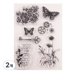 예스몰 다이어리 포카 꾸미기 DIY 투명 실리콘 스탬프 NO17, 2개