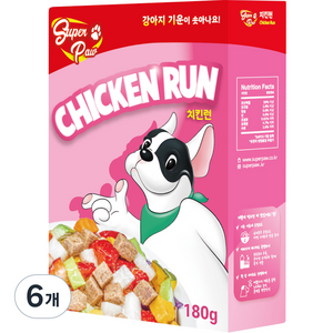 슈퍼포우 동결건조 강아지 치킨런, 닭, 180g, 6개